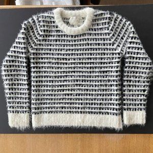 J.O.A. Los Angeles  COZY FUZZY BLACK & WHITE PULLOVER SWEATER  X-Small
